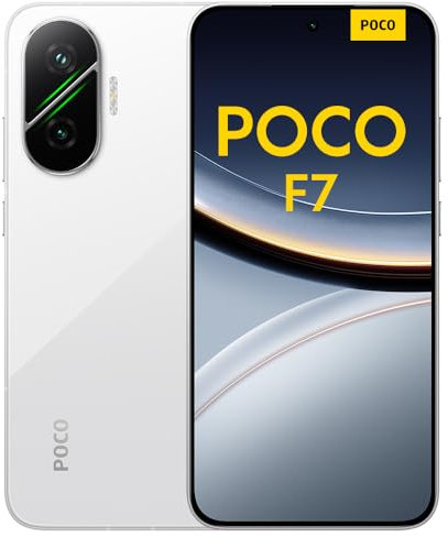 POCO F7 Smartphone, 12+512GB, Bianco, Snapdragon® 8s Gen 4 Flagship, Batteria 6500mAh, Fotocamera Sony da 50MP con OIS, Display AMOLED 6.83 1.5K 120Hz (Adattatore di alimentazione non incluso)