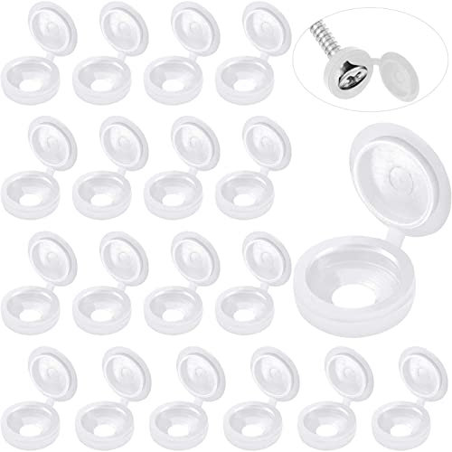 100 Stücke Abdeckkappen für Schrauben,Schraubenabdeckung Schwarz,Abdeckkappen für Bohrlöcher,Kunststoff Unterlegscheiben Abdeckkappen für Möbel Zierschrauben für M3- und M4-Schrauben (Weiß, M)