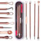 Blackhead Remover Tool Kit,4 Pieces Comedone Extractor Tool Blemish Whitehead Removal Acne Needle Pimple Spot Popper Stainless Steel (Gold)