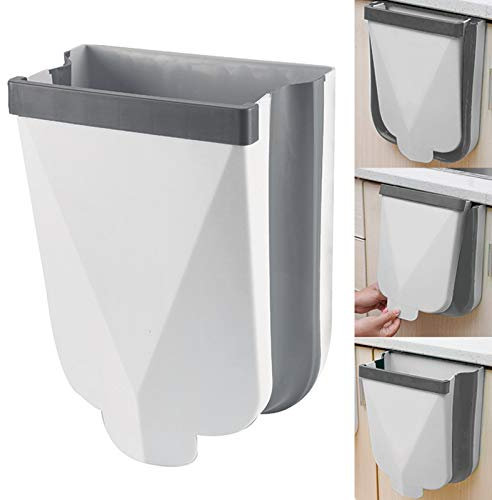 Poubelle Cuisine Pliable, 6L Poubelle Murale Attaché À L'armoire Porte pour Cuisine, Voiture, Salle de Bain, Bureau et Chambre à Coucher