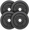 MAXXIVA Hantelscheiben 4er Set Gewichtsplatte je 5 kg Gusseisen schwarz 20 kg Fitness Krafttraining Bodybuilding Workout Gewichtheben Reha