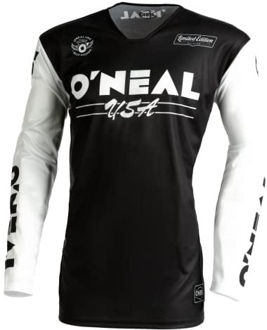 O'NEAL | Motocross-Shirt Langarm | MX MTB Mountainbike | Leichtes Material, ergonomischer Slim Fit Schnitt für perfekte Passform | Mayhem Jersey Bullet V.22 | Erwachsene | Schwarz Weiß | Größe XL