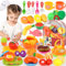 kramow Frutta da Tagliare Giocattolo, Cibo Finto per Bambini Cucina con 66 Pezzi, Alimenti Giocattolo, Frutta e Verdura Giocattolo, con Zaino,Cucina Accessori,Regalo per Ragazzo Ragazza 3+ Anni
