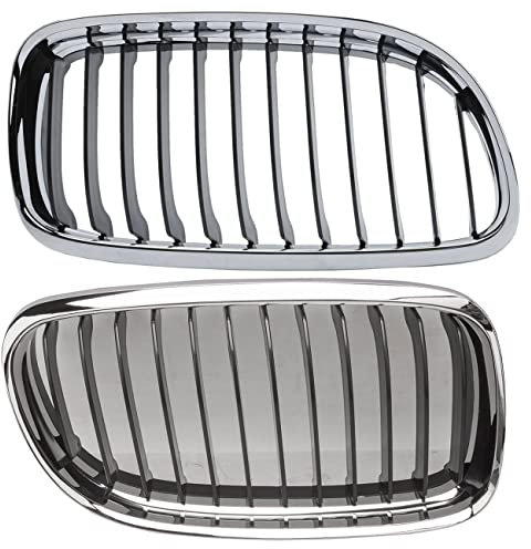 Bapmic Rejilla frontal cromada para rejilla del radiador L + R 51137201967+51137201968, repuesto para BMW Serie 3 E90 E91