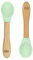 green bandit® Bambus Baby Kleinkind Bambuslöffel Set BPA-frei Silikon Soft-Tip (2 Löffel) (Meeresgrün)