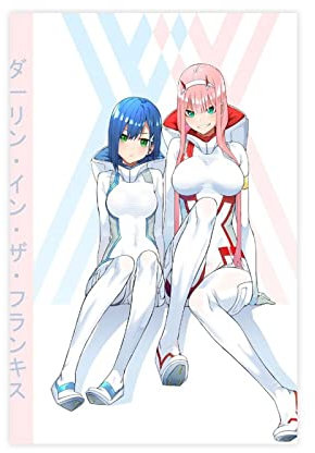 FISH DRAGATE Darling in The Franxx 002 1 Leinwand-Poster, Schlafzimmer-Dekoration, Sport-Landschaft, Büro, Raumdekoration, Geschenk, ohne Rahmen, 40 x 60 cm