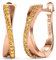 YOURDORA Creolen Silber Damen Klein Ohrringe 925 Silber Rhodiniert Kreolen 15mm mit Zirkonia aus Österreich (Roségold - Topas)