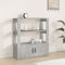 FIRBNUS 80x30x90 cm Bücherschranks mit Ablage und Türen Beistellschrank Schubladenschrank Lowboard Lagerschrank Betongrau Sideboard Wohnzimmer TV Schrank Aufbewahrungskommode Holzwerkstoff