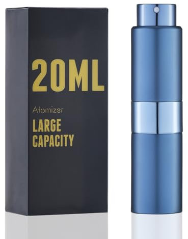 owlyee Perfume Travel Refillable Atomizer Bottle: Cologne Spray Mini for Refill - Empty Fragrance Sprayer for Men - Large Size 20ML Blue