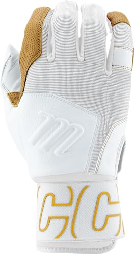 MARUCCI Blacksmith Full WRAP Adult Batting Glove V2, White/White, Adult Small