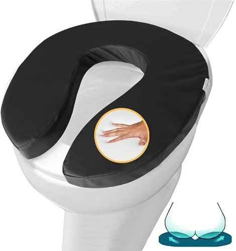 OrtoPrime Cojín Acolchado WC Asiento Acolchado Inodoro CONFORT - Cojín wc para adultos - Protector wc LAVABLE - Almohadilla tapa WC - Cojín escaras WC hemorroides - Asientos para WC IMPERMEABLE