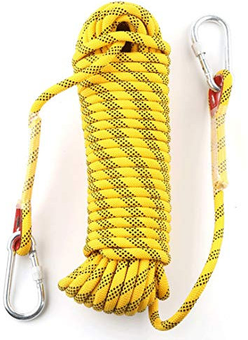 NEZIH 12Mm Thick Climbing Rope Versatile Safety Rope,Emergency Rope 10/20 / 30/50 / 100M/Yellow/100M