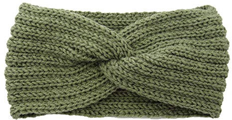 Winter Häkelarbeit Stirnband Mädchen Frauen Haarband Verdicken Stirnbänder Kopfband Haarband Ohrenwärmer Headwrap für Einkaufen Skifahren Laufen,Grün A