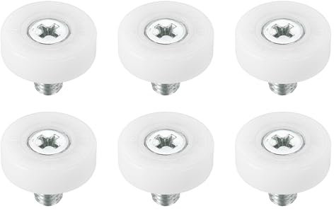 PATIKIL 19mm Schubladenrollen, 6er Pack Kunststoff-Schubladenrollen Ersatzräder mit Kugellager, Kleine Rolle