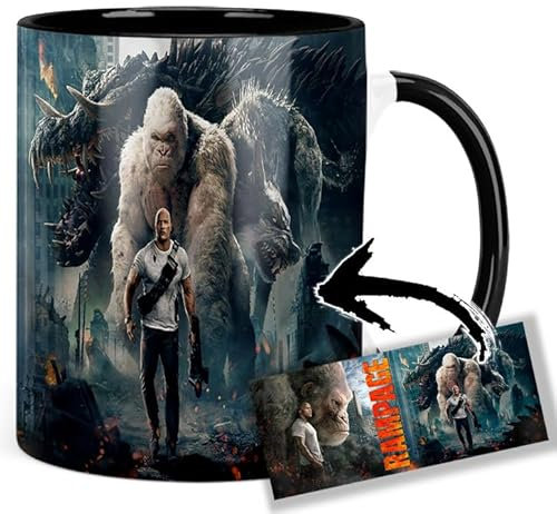 Rampage Dwayne Johnson Tasse Innen & Henkel Schwarz Keramikbecher Mug