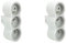 Legrand - Fiche multiprise avec 3 Prises frontales avec Terre - Blanc et Gris Clair (Lot de 2)