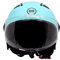 Casque Demi-Jet BHR 834 Flow - Casque Moto d'été Homologué ECE 22.06 avec 16 Trous de Ventilation - Casque avec Visière Anti-Rayures et Fermeture Micrométrique - Céleste Mat M