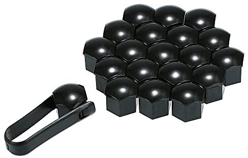 20 Stück 17mm 19mm Radschraubenkappen Auto Radmutterkappen für Ford Fiesta Fusion Escort Focus Mondeo KUGA Ecosport, Radschrauben Kappen Auto Sechskant Radmuttern Abdeckung,A-17MM/BLACK