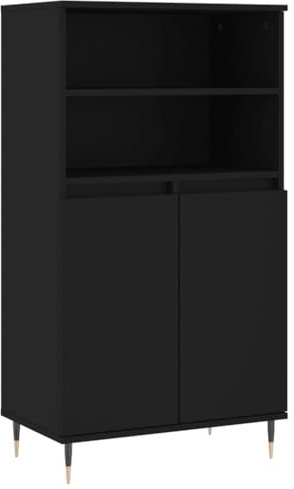 FENLAX Kommode Breite Sideboard Komodenschrank Für Schlafzimmer Flur Wohnzimmer Chest of Drawer Mehrzweckschrank 60x36x110 cm Schwarz