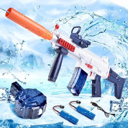 Electric Water Gun Age 3+, Ultra-Long Range One-Touch Automatic Water Gun, Large Capacity Ultra-Long Standby, Suitable For Children Adults Summer Pool Party Beach Outdoor Use.