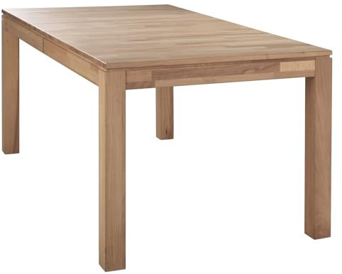 G + K Esstisch Küchentisch Ausziehtisch | B 140 x T 90 cm | Braun | Kernbuchenholz | ausziehbar