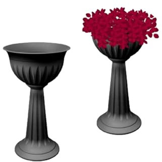 Khanary Plant Pots Urn Stand 2 Pack | Large Black Plastic Flower Nursery Pot | Indoor Outdoor Garden Strong Tall Barrel Tub Planters | No Drainage Lightweight Sturdiness Weather Resistant | 75cm