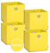 Storanda | 4er Set Aufbewahrungsbox 33x33x33 cm | Extra Große Griffe | Stabil & Faltbar | Regalbox für Würfelregal Kallax | Ideal für Zuhause & Kinderzimmer | Gelb