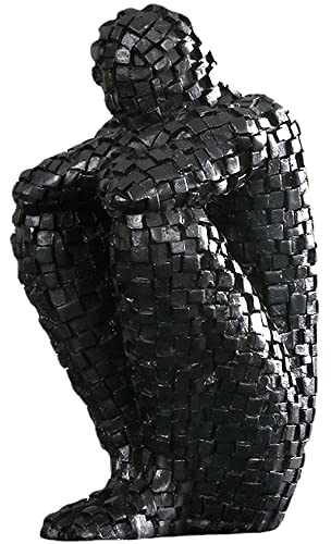 Moderne Statue, Innendekoration, Ornamente, abstrakte Skulptur, modernes Denker, Zubehör, Dekoration, Statuette, Harz, Weihnachtsgeschenke, dekorative Skulpturen für Haus und Büro (schwarz)