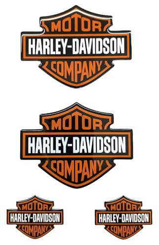 4 pz. Adesivi Resinati Gel 3D Stickers Stemma Logo per Moto Scooter Casco compatibili HARLEY DAVIDSON