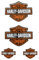 4 pz. Adesivi Resinati Gel 3D Stickers Stemma Logo per Moto Scooter Casco compatibili HARLEY DAVIDSON