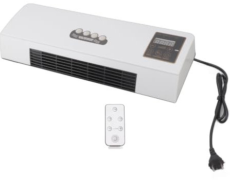 Climatiseur Mural 1800W, Chauffage électrique de Refroidissement, Machine avec Télécommande, Minuterie pour Chambre à Coucher et Salle de Bains, 220V (Fiche UE 100 ‑ 240V)