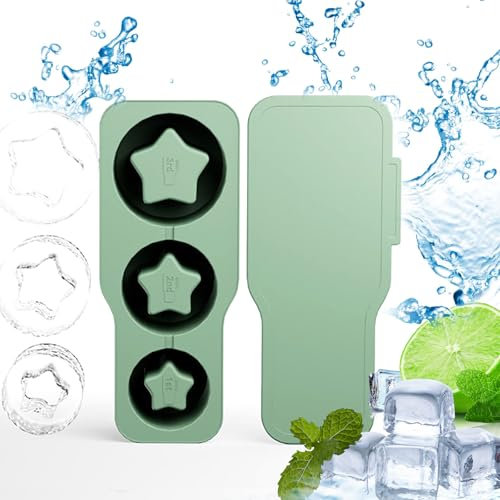 Joyeee Stanley Cup Ice Mold, Silicone Ice Cube Tray, Ice Cube Moulds for 10/20/30oz Tumbler, Stanley Travel Cup Accessories Hollow Cylinder with Sealing Lid for Freezer Coffee Juice Whiskey Cocktail