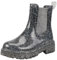Harssidanzar Donna Stivaletti Pioggia Impermeabili Chelsea Boots,Stivali da pioggia antiscivolo e scarpe da giardino per donne con solette confortevoli HL211EU,Nero scintillante,Taglia 37