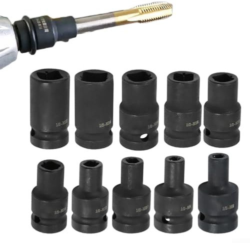 for FACULX Comprehensive Set Of Square Tap Sockets (10PCS) Designed To Work With For Electric Drivers On Multiple Sizes