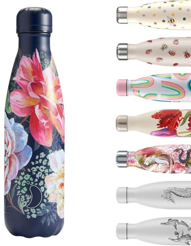 Chilly's Water Bottle - Stainless Steel and Reusable - Leak Proof, Sweat Free - Climbing Camellia, 500ml