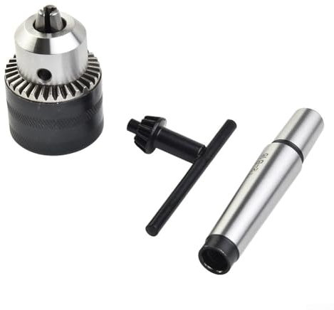 Entgoinggo MT2 Drill Chuck, Metal Lathe Tail Stock Drill Chuck Tools, for Jacobs® Taper #33 for Shops or Garages