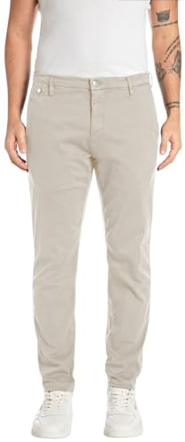 Replay Herren Chino Benni Regular-Fit mit Stretch, Moon Grey 604 (Grau), 36W/32L