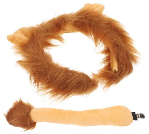DEARMAMY 1 Satz Löwen Stirnband Ratte und Fuchsohren Wolf tierhaarreifen tier ohren haarreif tiere Coole Gadgets für Teenager tierisches Kostümzubehör Plüsch Light Brown