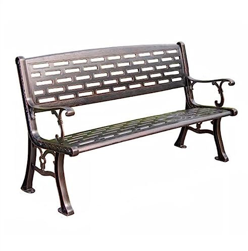NexaGeniX gartenbank Parkbank for die Außenterrasse, Vintage-Kupferguss-Aluminium, geeignet for den Eingang zur Veranda im Innenhof oder den Hinterhof Bank Outdoor