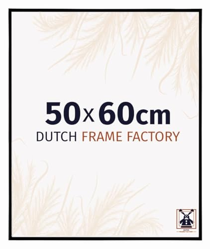 Dutch Frame Factory - Bilderrahmen 50x60 cm Schwarz Matt - Kunststoff | Antireflex-Acrylglas aus Kunststoff, Wandmontage, Geeignet für Fotos, Poster und Puzzles, Easy, Made in Holland