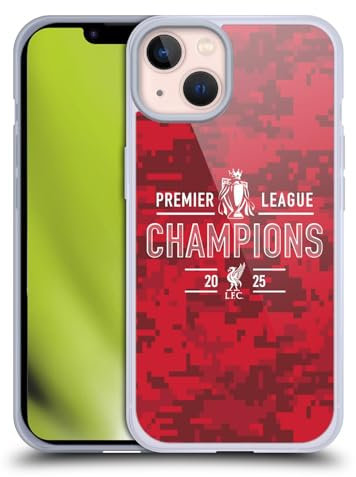 Head Case Designs Officially Licensed Liverpool Football Club Digital Camouflage 2025 Premier League Champions Gel Case [Military Grade Protection] Compatible With Apple iPhone 13