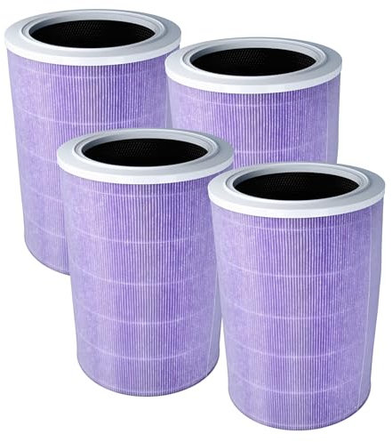 vhbw 4x filtro HEPA compatibile con Xiaomi Mi Air Purifier 3H purificatore d'aria, filtro carboni attivi integrato, antibatterico