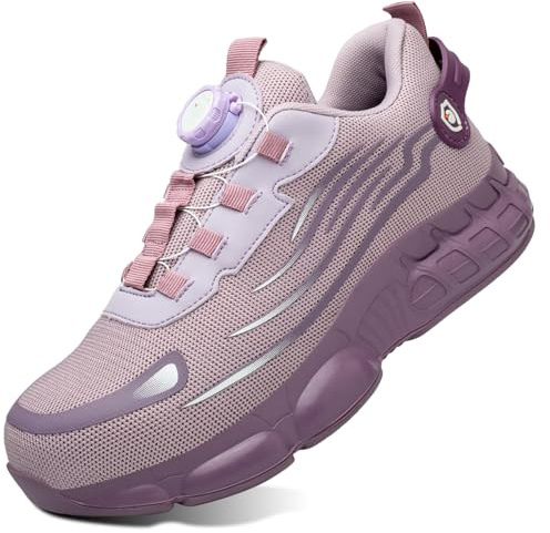 GemChve Scarpe Antinfortunistiche Uomo Donna Leggere Traspiranti Sneakers Antiscivolo Scarpe Sicurezza con Punta in Acciaio Regolazione Rapida dei Lacci 36-46 EU