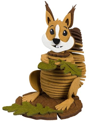 Halbach DIY Filzset Eichhörnchen | Filztiere zum Basteln, Kreatives Bastelset für hochwertigen Bastelspaß aus Filz