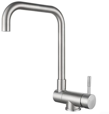 360 Grad Schwenkbarer Küchenarmatur, Klapparmatur mit Einhebel für den Heimgebrauch, 304 Edelstahl Platzsparendes Design, Gebürstete Oberfläche