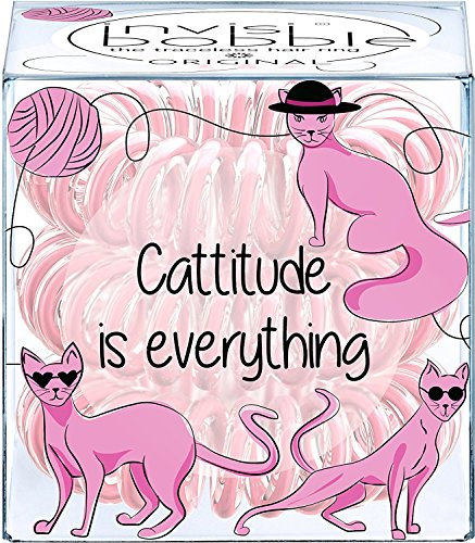 invisibobble Circus Collection Nano Haargummi Cattitude I 3x kleine Spiral Haargummis rosa Damen & Mädchen I designed im Herzen Münchens
