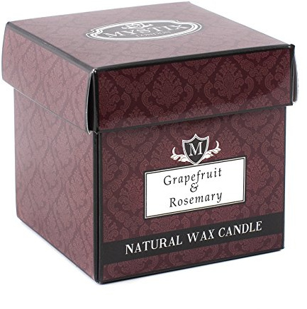 Mystix London | Grapefruit & Rosemary - Scented Candle Large 29cl | Best Aroma for Home, Kitchen, Living Room and Bathroom | Perfect as a Gift | Reusable Glass Jar