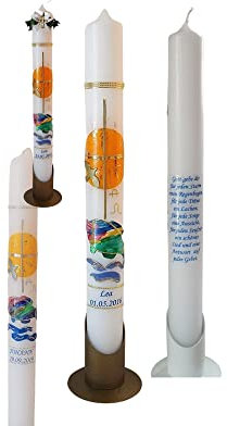 Taufkerze/Kommunionkerze,Konfirmationskerze Regenbogen Fisch-ink. Name,Datum**Junge Mädchen