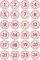 INDIGOS UG - rund 30x30mm - Aufkleber für Adventskalender 1 bis 24 - weiß Vintage Style - Labels - Stickers - Weihnachtskalender - Weihnachten - Advent - rund - zum Aufkleben