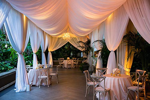 Megachest Wedding Voile Fabric 58 Inches Wide DIY Material (Pure Snow White, 10 Meters Long)